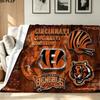 Cincinnati Bengals Print Flannel Blanket High Quality Warm Comfortable Cover for All Seasons Perfect for Gifts Home Decor