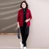 Autumn/Winter Fleece-Lined Corduroy Sportswear Set for Middle-Aged Women