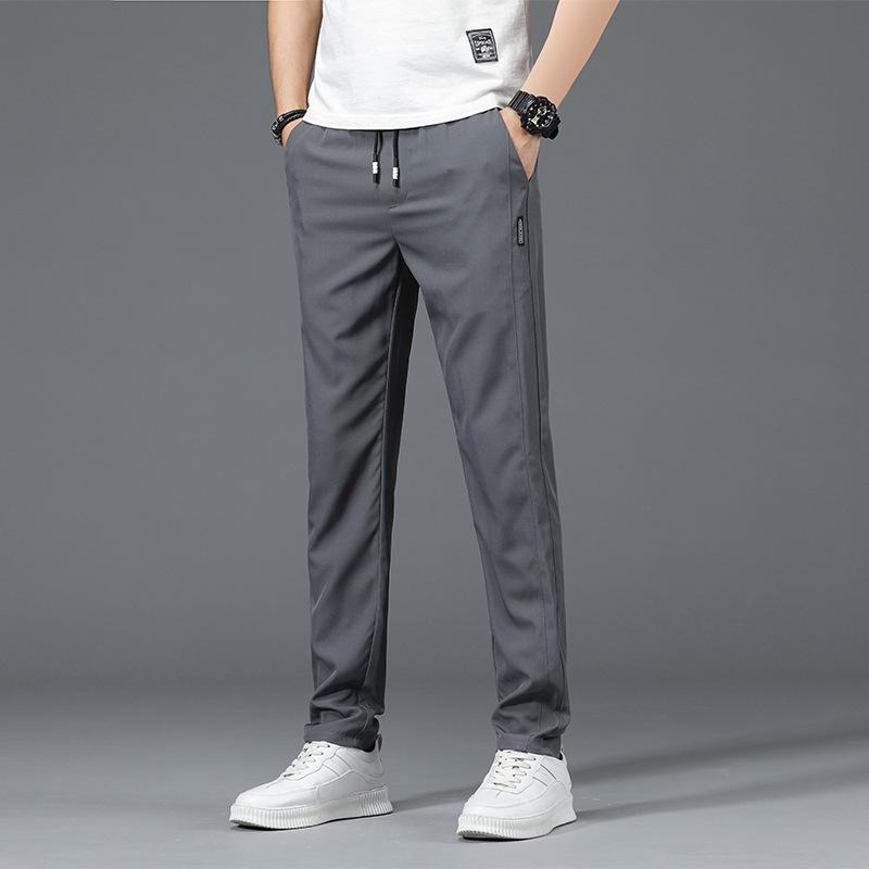 

Мужские модные повседневные эластичные спортивные брюки - осень/зима, плюс бархат, дышащие, быстросохнущие, свободный крой, прямой покрой. 36; no velvet темно-серого