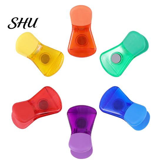 Refrigerator Magnet Clip 12Pcs Bag Sealing Anti-Slip Magnetic Sealable Food Storage Bright Color Translucent for Home Snack