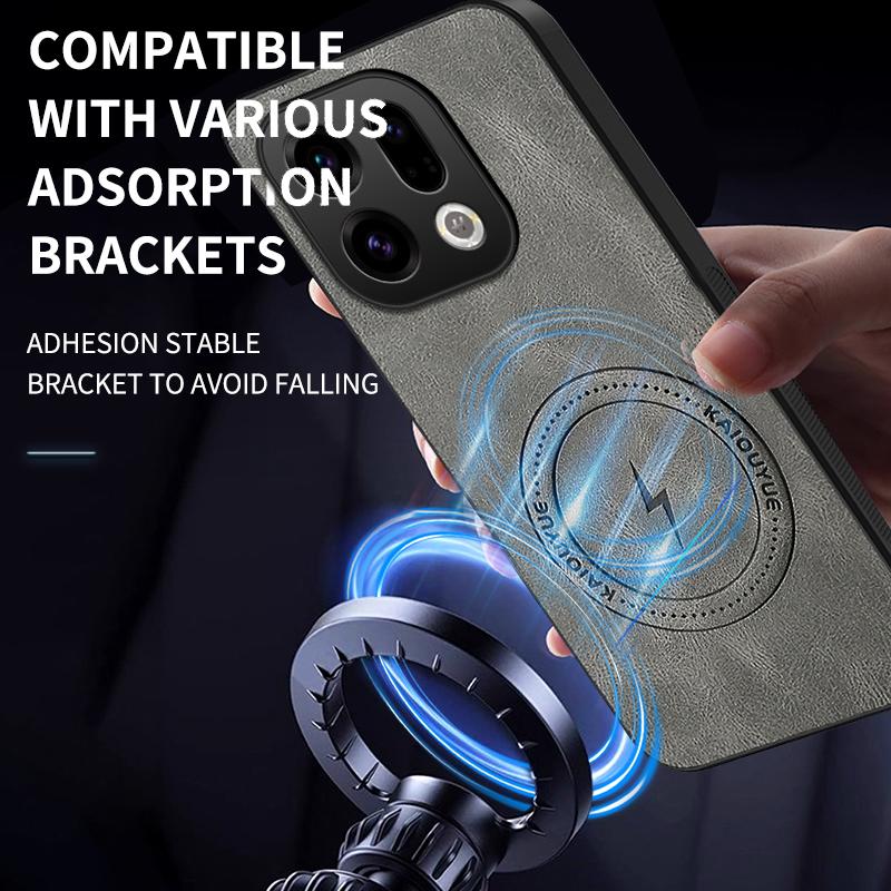 For Oppo Find X9 Fashion Lightning Leather Silicone Case For OPPO Find X9 Magnetic Wireless Charge Shockproof Cover Find X9 Case