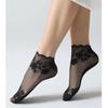 Ladies Invisible Lace Socks Thin Boat Socks Hollow Non-slip Transparent Rose Socks
