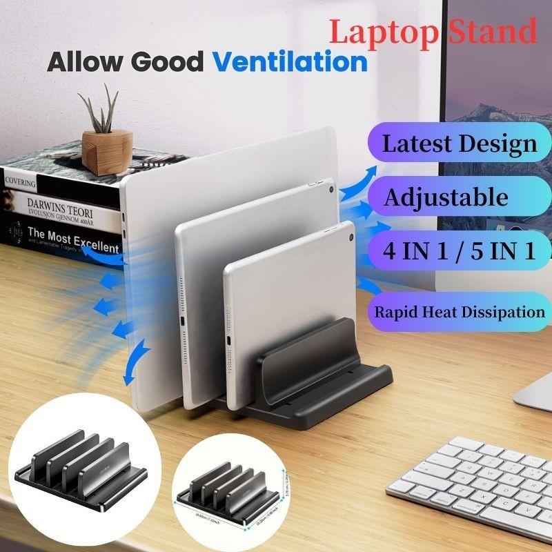 Portable Laptop Holder Desktop Storage Notebooks Tablet Universal Bracket Adjustable Vertical Laptop Stand
