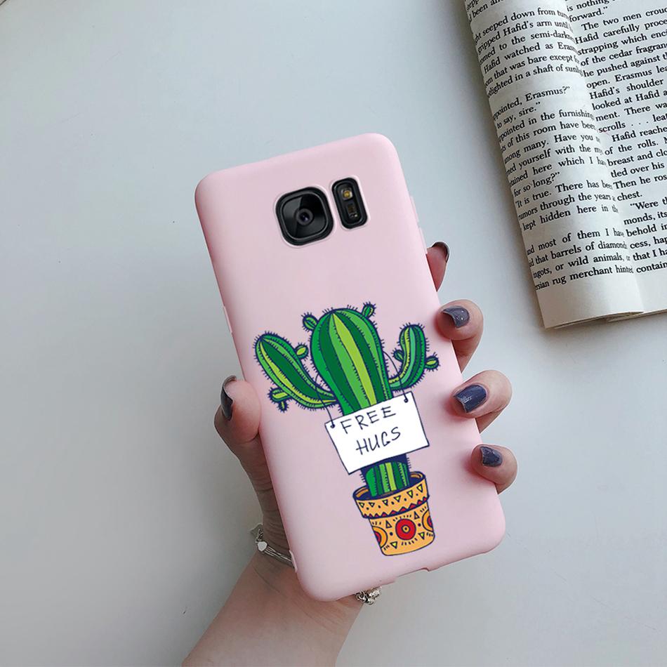 Cute Cat Cactus Silicone Case For Samsung Galaxy S6 Edge S7 Edge Cover Soft Slim Funda For Samsung S6 S7 Edge S6edge S7edge Case