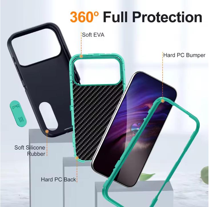 Case For iPhone 17 16 15 14 13 12 11 Pro Max Plus 16e 17Air Heavy Duty Shockproof Anti-Scratch Rugged Protective Kickstand Cover