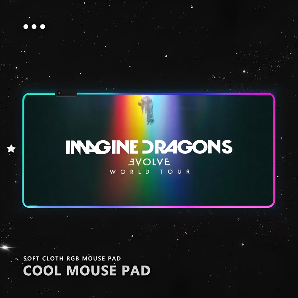 

Imagine Dragons Mouse Pad RGB Pc Gamer Keyboard LED Glowing mause pad Mats Rubber Cute Cartoon Gaming Computer csgo lol pubg RGB600x300x3mm