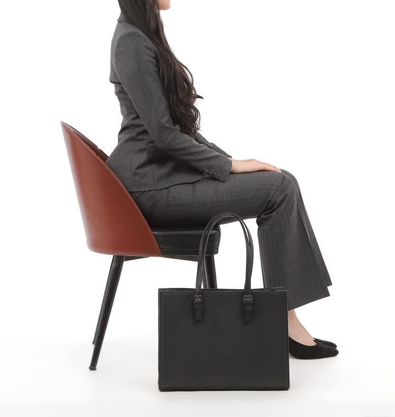 Miwoluna Business Recruitment Job Hunting Tote A4 Drink No Bag, Bag, Bag, Size, Holder, Black, Women's (Black, Logo)