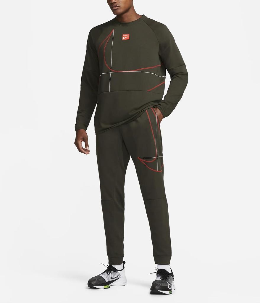 Nike Fleece Sweatshirt and Pants Size Men's Dri-Fit Set, Olive/Khaki, XL, DQ6623-355/DQ6615-355