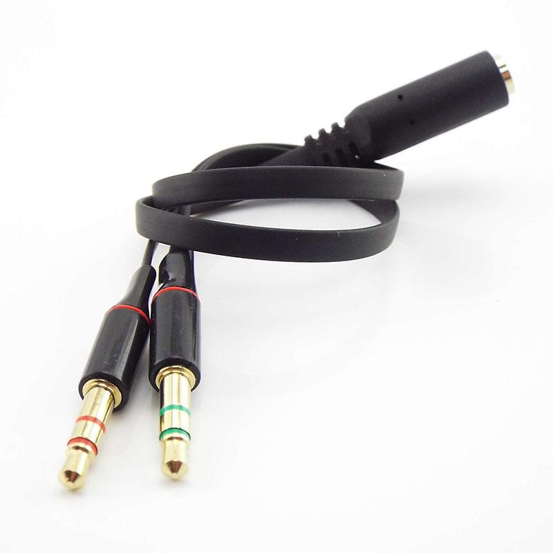 3,5-mm-Kopfhöreradapter, Kopfhörer-Splitter, Audio-Buchse auf 2 Stecker, 3,5-mm-Mikrofon-Y-Splitter, Headset zum Laptop-PC-Aux-Kabel
