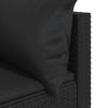 Vidaxl 3-Cz. Garden Lounge Set, Cushions, Black PE Rattan