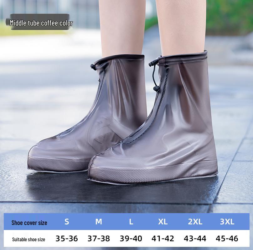 Unisex High-Top Waterproof Shoe Covers: Non-Slip, Thickened, Wear-Resistant, Sandproof & Snowproof Rain Boots.