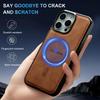 LC.IMEEKE L6 For iPhone 16 Pro Max Case PU Leather Coated PC TPU Phone Cover Compatible with MagSafe