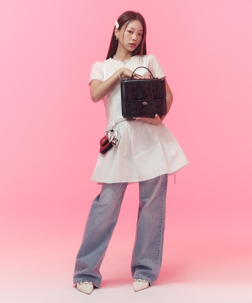 Anoetic Non Sleeve Shirring Dress_White