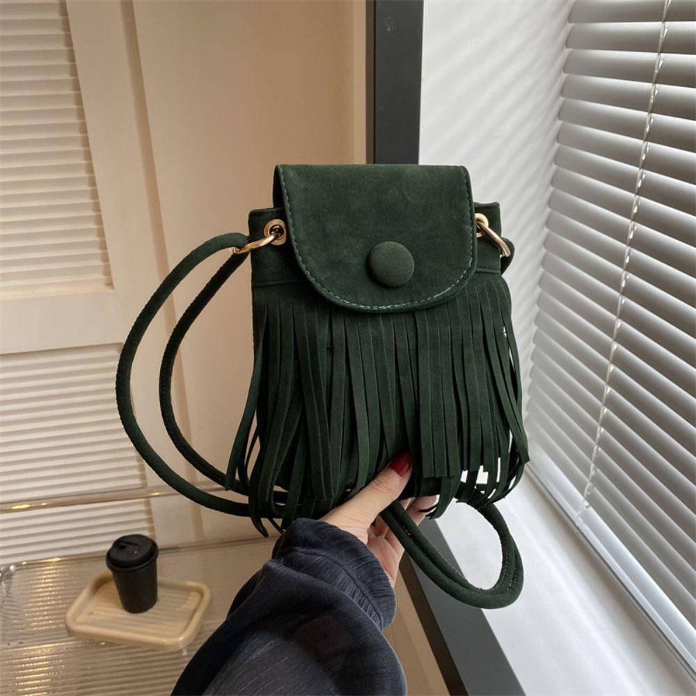 Retro Bohemian Fringed Crossbody Bag Nylon Tassel Shoulder Bag Bohemian Shoulder Bag  Messenger Bag
