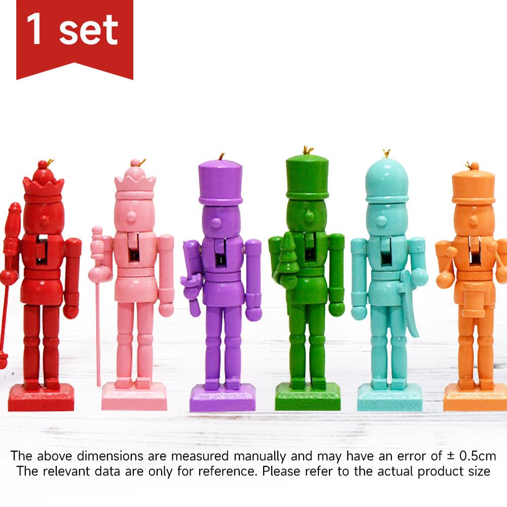 4/6Pcs 12CM Christmas Nutcracker Platinum Soldier Color Puppet Christmas Decoration small gift pendant Creative home pendant