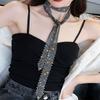 Bling Long Scarf Neckerchiefs  Tie Choker Necklace For Women Luxury  Necktie Collar Necklace Jewelry
