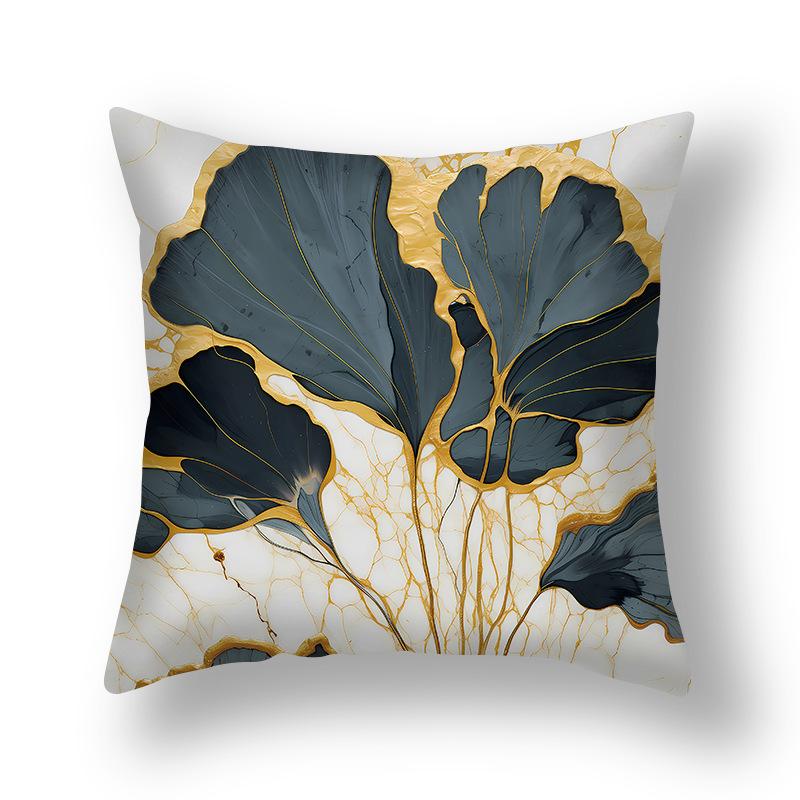 Short Plush Pillowcase, Simple and Versatile Ginkgo Leaf Pillow, Modern Decorative Sofa Pillow, Cushion