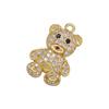 2Pcs/lot,Gold- Bear Pendant CZ Charms for Women Handmade Earrings/Necklaces Jewelry Accessories Supply:VD1171