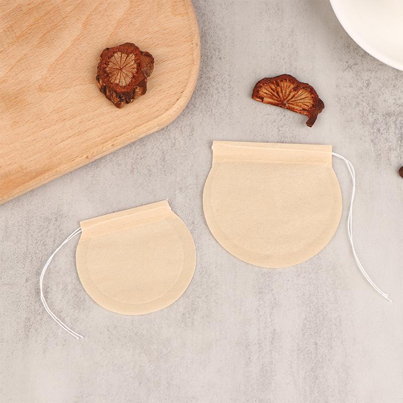 50Pcs Teabags Biodegradable Paper Drawstring Eco-Friendly Filter Tea Drip Bags
