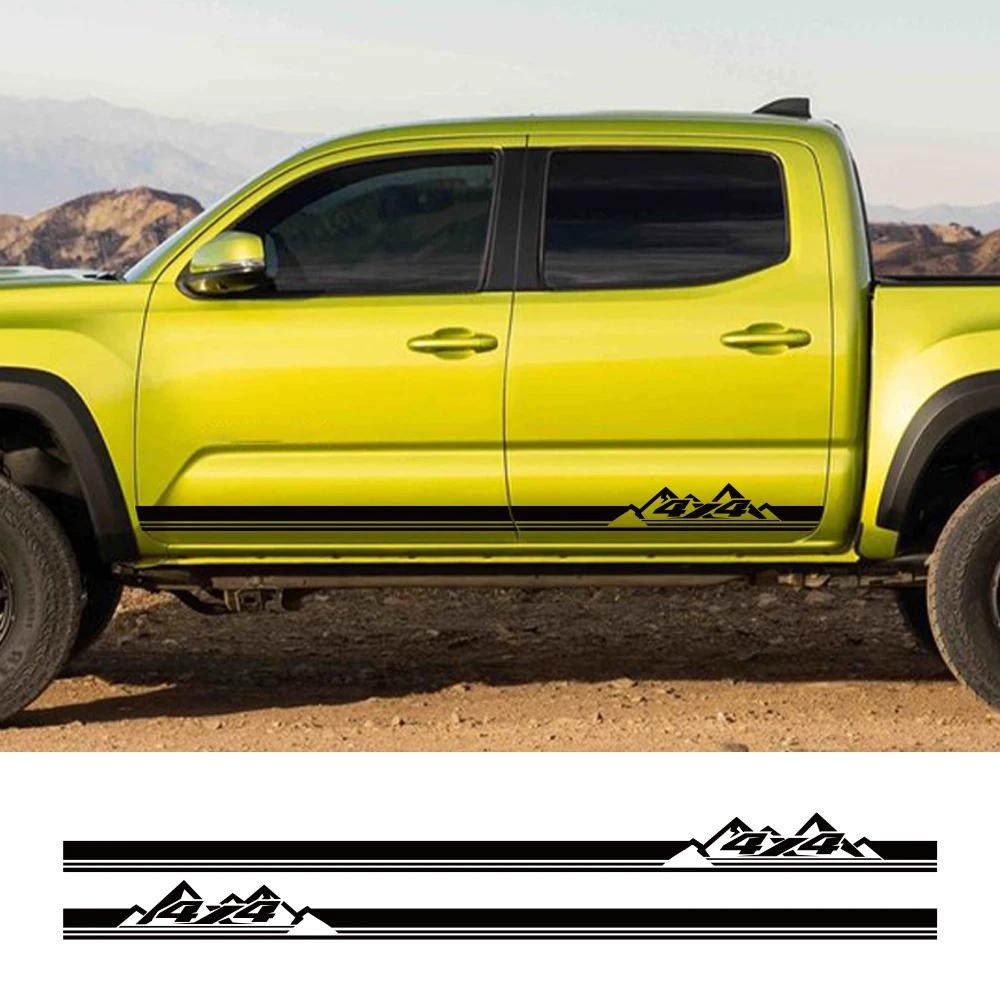 2Pcs 4X4 Off Road Car Body Side Sticker For Pickup Trucks TRD Tacoma Sports Kit Vinyl Decal Decoration Exterior Auto Accessories