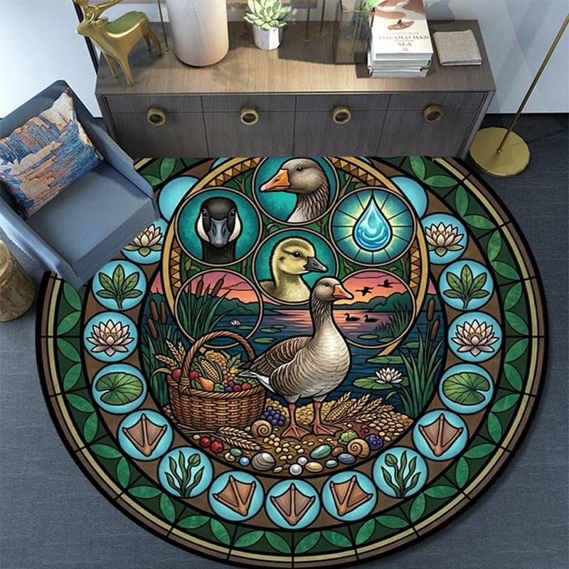 Rabbit Carrot Treasure Hunt Round Area Rug Under Office Chairs Bedroom Living Room Home Decor