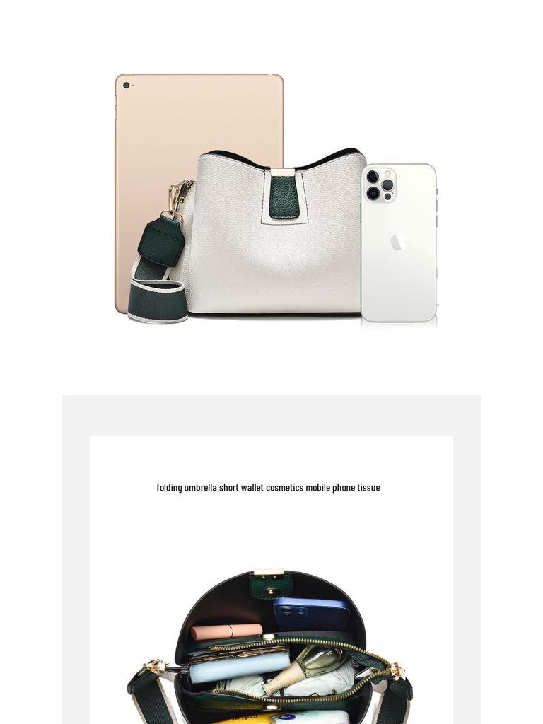 Women's Mini Bucket Bag: Lychee Pattern, Color Block Shoulder Crossbody Bag (2025 Trend)