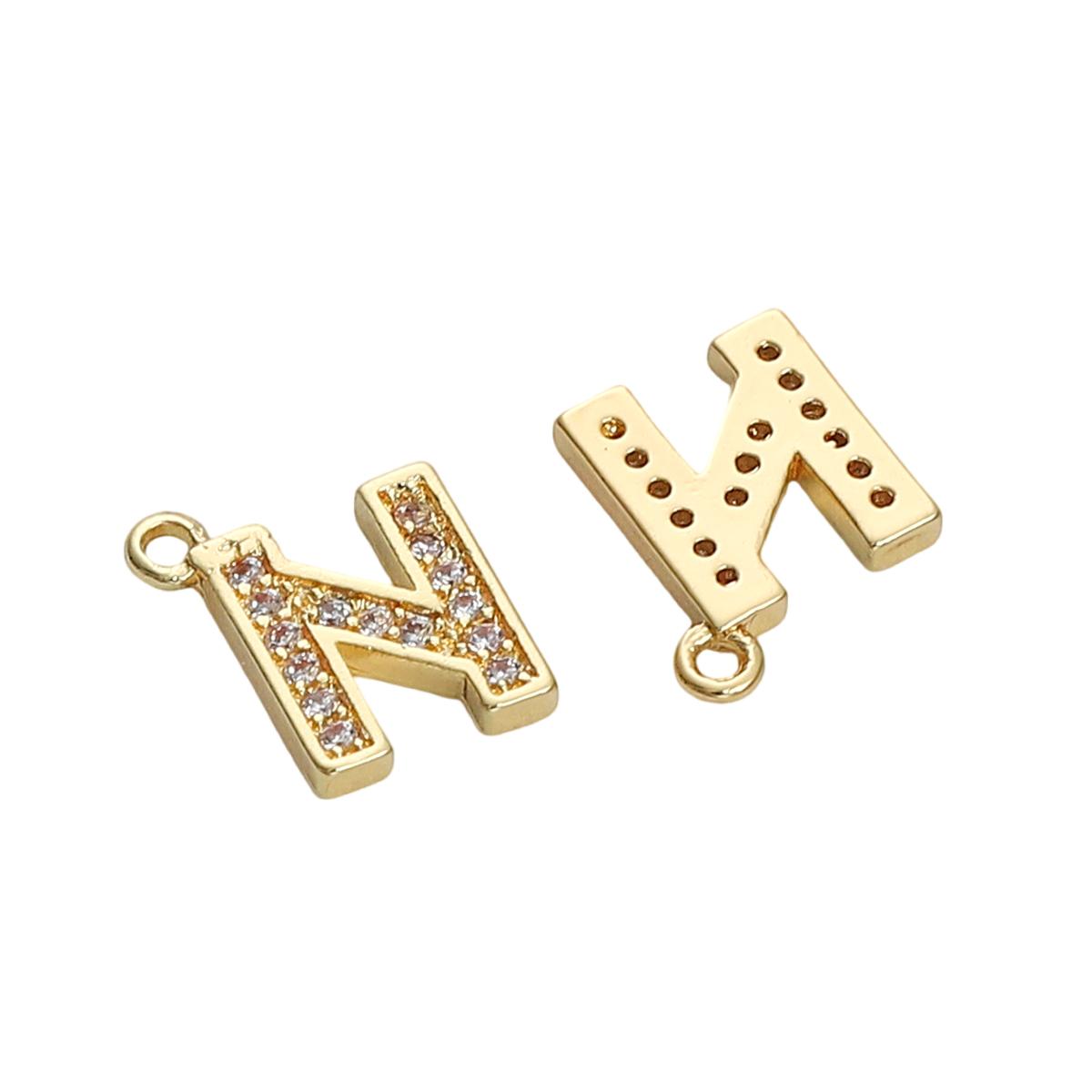 

1 шт./пакет, инкрустированный кристалл, медь, завернутый край, 26, кулон с английскими буквами, DIY браслет, ожерелье, серьги, ювелирные аксессуары 9x10mm 1pc/bag