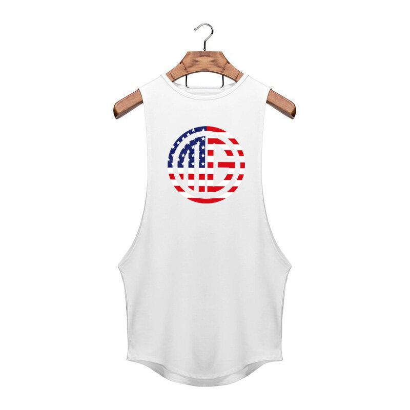 

Muscleguys New Brand Gym Clothing Men s Loose Cotton Breathable Running Vest Fitness Tank Tops Men Bodybuilding Sleeveless XXL білий