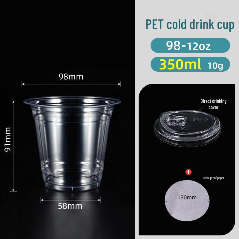 Leak-Proof PET Plastic Beverage Cup with Lid – Transparent Disposable Coffee & Cold Drink Cup