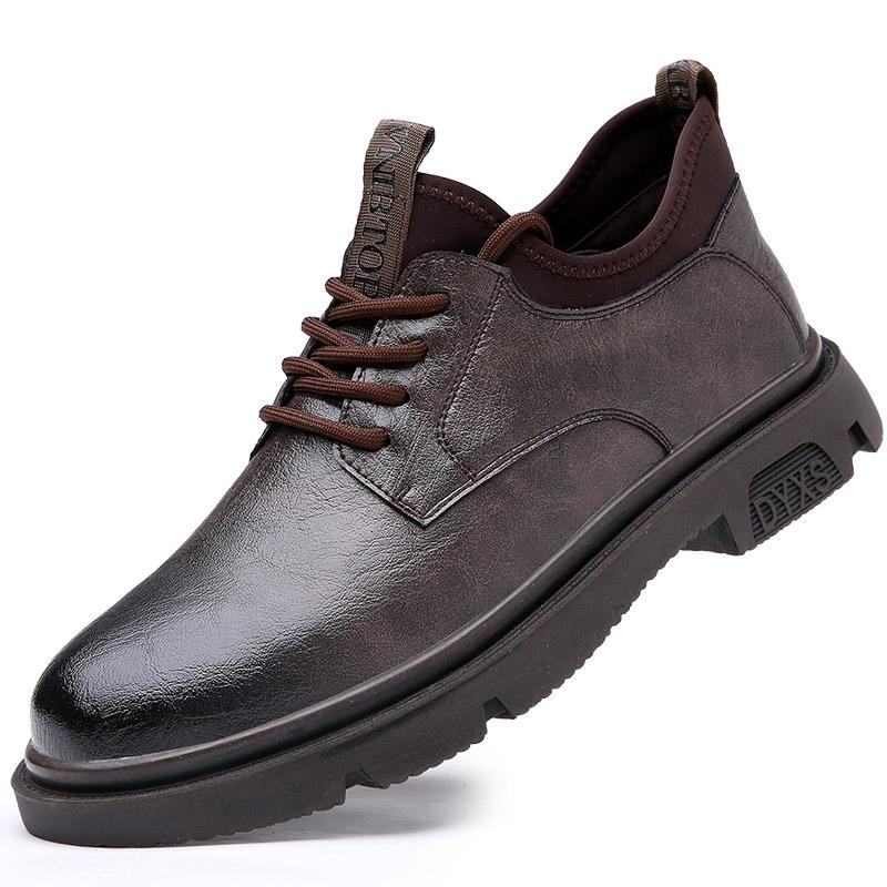Spring   Men's Casual Shoes Business Genuine Leather Shoes Outdoor Non-slip Soft Sole Hiking Shoes for Man Big Size 38-48