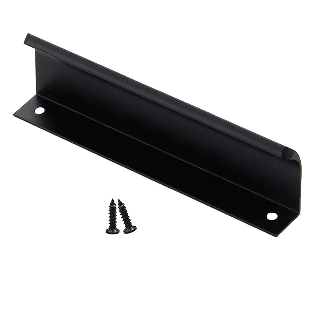 Flat Black Aluminum Finger Concealed Handle for Home Kitchen Door Drawer Cabinet Furniture Hardware