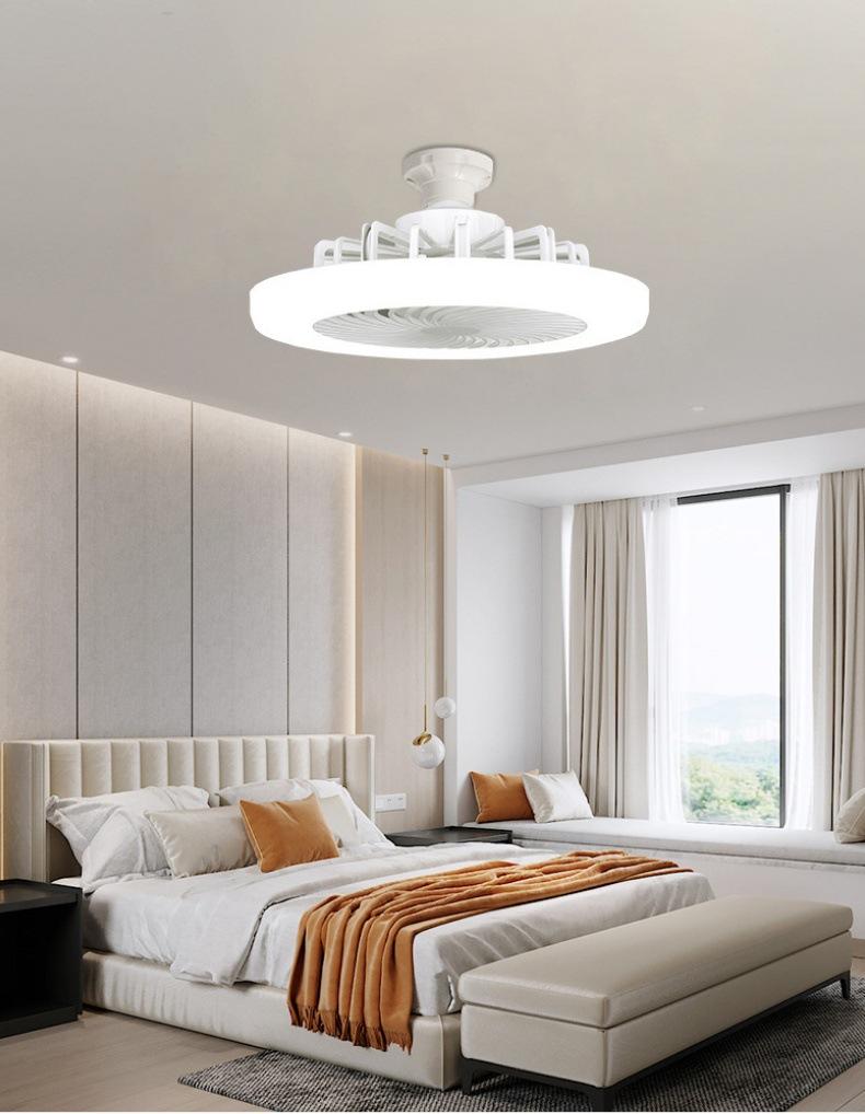 Fan Ceiling Lamp and Light LED Lamp Modern Simple Dining Room Invisible Fan Lamp E27 Converter Base Silent Ceiling Fans For Room
