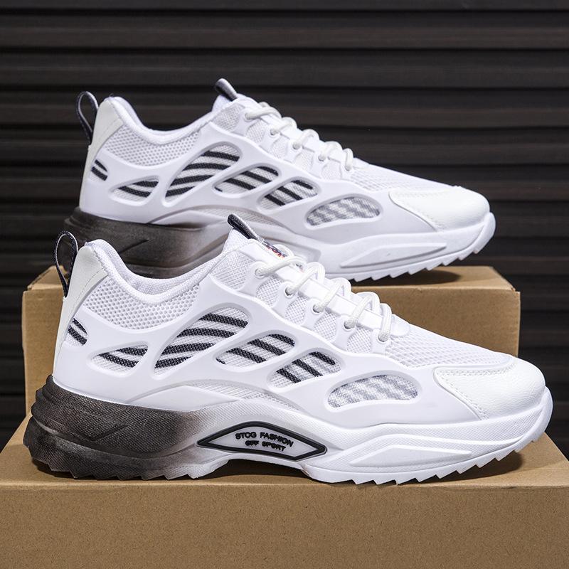 Spring New Men's Shoes Mesh Breathable Lightweight and Fashionable Sneakers for Teenagers Outdoor Running Shoes