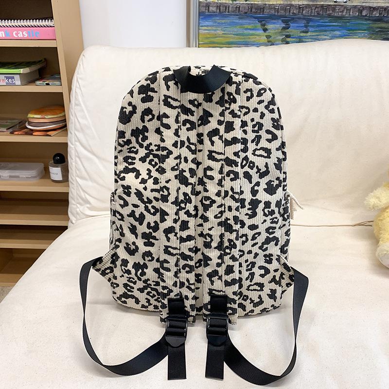 2024 Women's Leopard Print Trendy School Backpack - Lightweight, Casual, and Perfect for Students and Commuters
