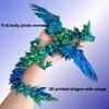 3D Printed Dragon Colorful Gem Dragon Figurines Movable Joint Rotatable Articulated Dragon Crafts Desktop Western Action Figure