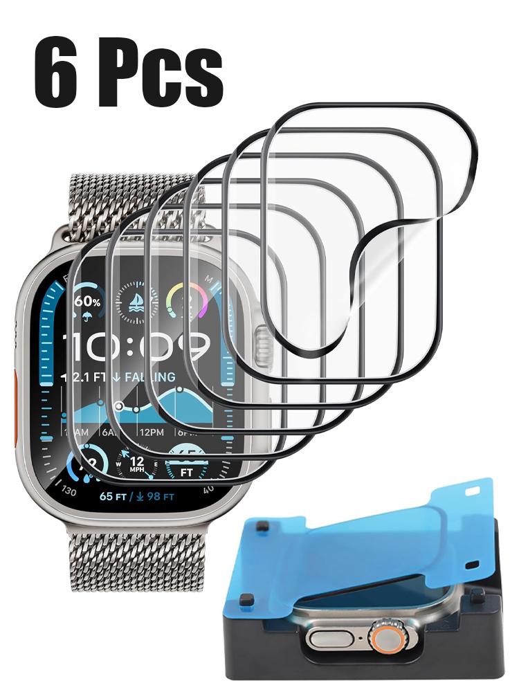 

6 шт. для Apple Watch Ultra 2 Ultra 3 49 мм Защитная пленка для экрана Антицарапина Без пузырей HD Гибкая ТПУ Пленка Чехол Защитный 49 мм 49mm Ultra 2 3