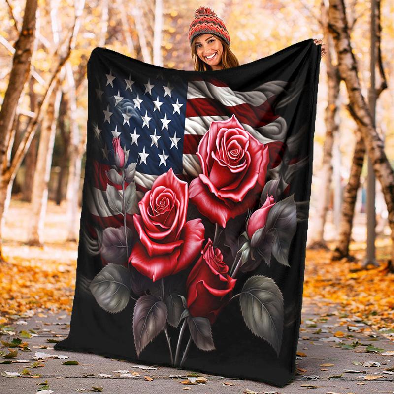 1pc Artistic American Flag blanket, al season lightweigh Poster blanket home office outdoor nap multifunc Poster blanketional blanket