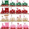 Christmas Wooden/Plastic Train Mini Painted Train Decoration Train Desktop Ornament For Xmas Party Winter Festival Gift