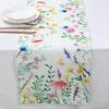 Daisy Eucalyptus Lavender Floral Leaves Summer Table Runner Spring Kitchen Dining Table Decoration for Home Party Decoration