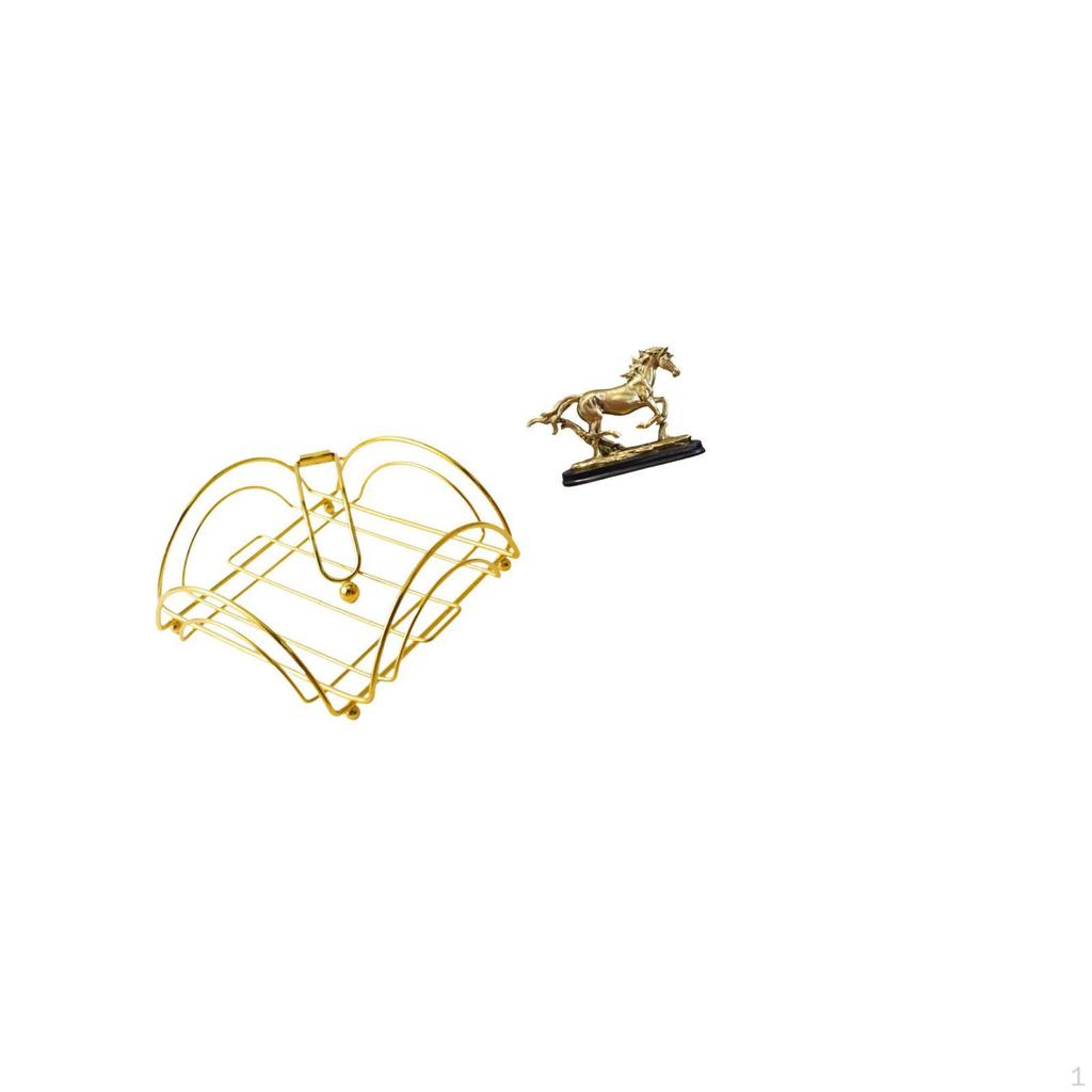 Elegant Horse Sculpture Napkin Holder for Table Storage with Weighted Arm Artistic Dispenser