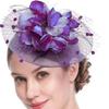 Feathers Mesh Fascinator Hat Elegant Bride Headdress Vintage Veil Hat Headwear  Wedding