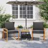 VidaXL Bistro Set and Cushions 3 Pcs, Table and Chairs, Garden Furniture Set, Outdoor Furniture, Black 365860