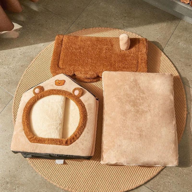 Falthäuser Abnehmbares Waschbares Katzenhaus Welpenhöhle Sofa Vier Jahreszeiten Allgemein Kann Haustierbedarf für Mittelgroßes Haustier Winter