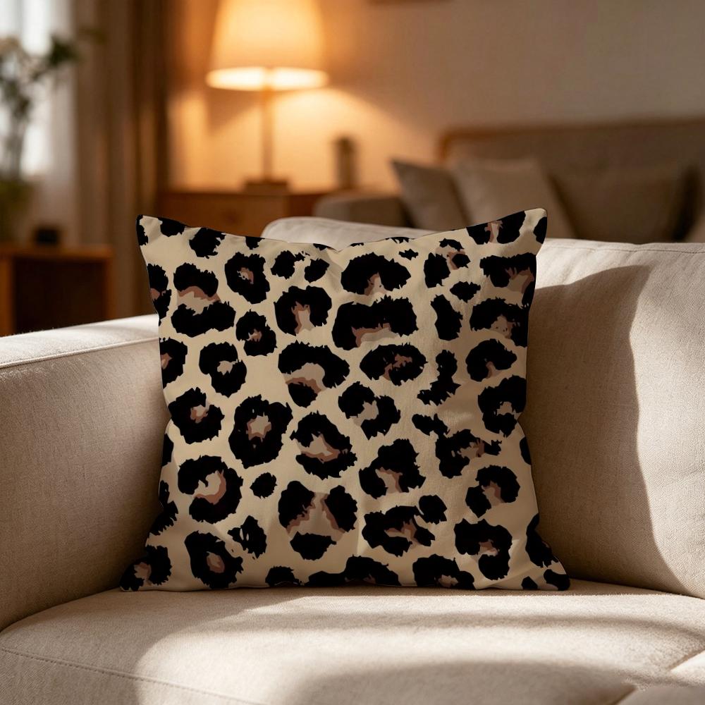 Pink Leopard Pattern Pillow Case Cushion Cover Soft Washable Pillow Case MultiScene For Couch Bed Travel Office Use