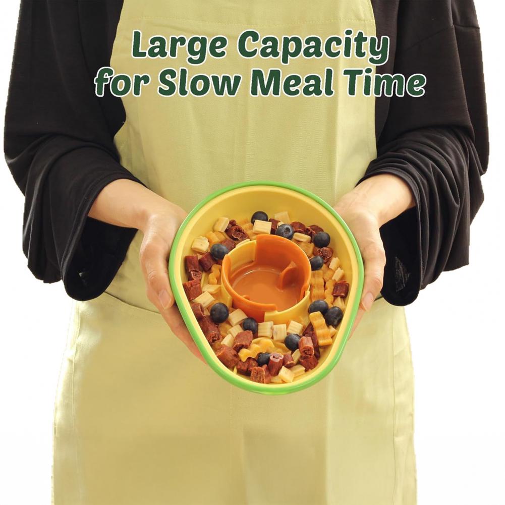 Avocado-förmiges Haustierspielzeug, umweltfreundlicher Futternapf in Avocadoform für kleine und mittelgroße Hunde und Katzen, Anti-Erbrechen