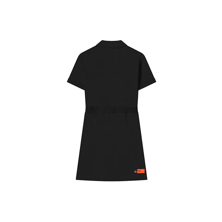 New FILA X Magic Stick ORIGINALE Short Sleeved Dress Women's Jet Black F11W329306FBK