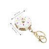Mini Crochet Donut Keychain Colorful Food Shape Key Ring Handmade Knitted Keychain  Bag Pendant