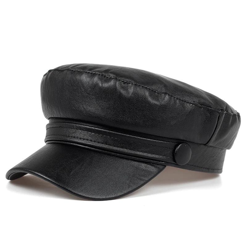 New Korean Leather Beret Fashion Ladies Hat Super Fire Wild Hats High Quality Outdoor Leisure Caps Hat