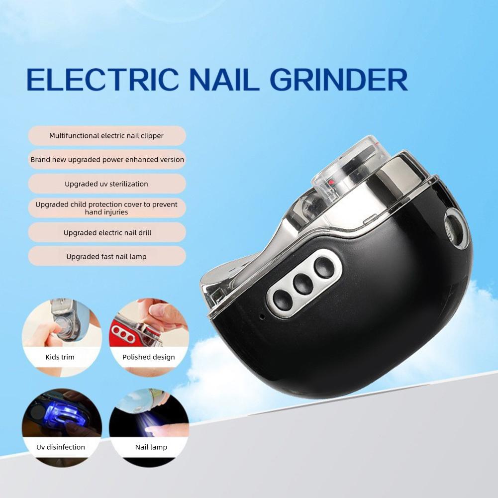 4 in 1 Electric Nail Grinder Baby Safe Nail Trimmer with U-V Light Dual-Head 3 Speed Display Automatic Nail Grinder