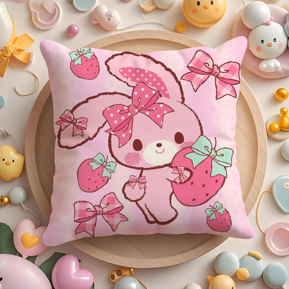 Cute Bonbonribbon Pillow Case Short Plush Double-Sided Printing Home Machine Washable In Warm Winter Cushion Cover